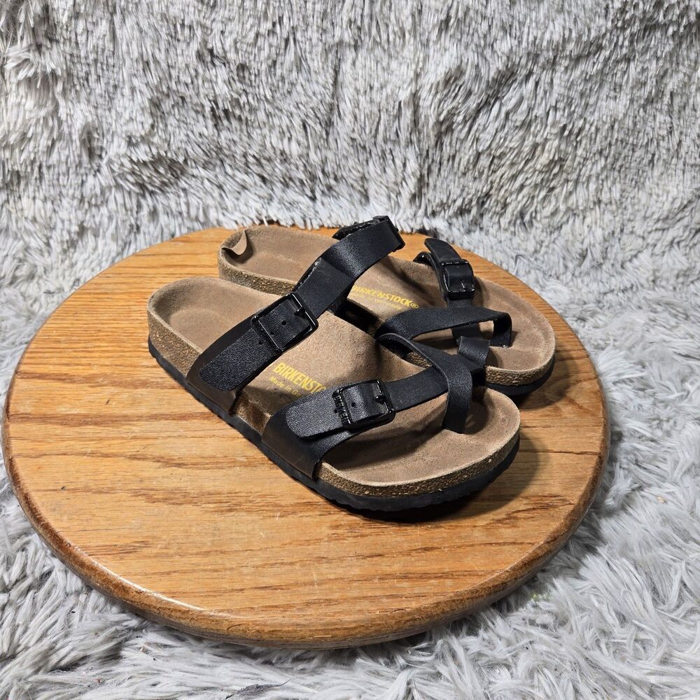 Birkenstock Mayari Womens Black Birko-Flor Toe Post Sandal Size 5.5 EU 36 Comfy